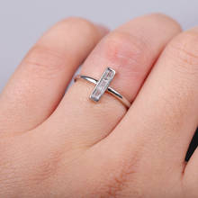 Женское кольцо с белым сапфиром, модное, сверкающее, серебряное/золотое/розовое золото, размер 6-10 2024 - купить недорого