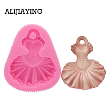 M1175 1 peça saia 3d de princesa forma de vestido de princesa molde de bolo de silicone ferramenta de decoração de bolo fondant ferramentas de cozimento molde de sabão de argila e resina 2024 - compre barato