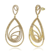 Trendy Drop Earring for Women Made with Cubic zirconia big Wedding Earrings wedding jewelry Free shipment 2024 - compre barato