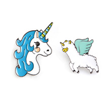 1Pcs Unicorn Metal Badges 2017 New Fashion Brooch Pins For Clothes Badges Icons On Backpack Women Decorative Brooches XZ349 2024 - buy cheap