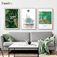 Vaso de Planta Verde aquarela impressão Da Arte da Pintura Da Lona Imagem do Cartaz Da Parede Quarto Moderno Minimalista Sala de estar Decoração 2024 - compre barato