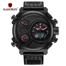 KADEMAN-relojes de lujo para hombre, pulsera de cuero con pantalla LED, informal, resistente al agua, alarma, fecha, deportivo, Digital, Masculino 2024 - compra barato