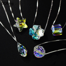 Collares de cristal austriaco de Plata de Ley 925, cadena, joyería, Collar de Plata de ley 925, gran oferta 2024 - compra barato