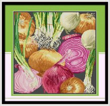 Onion cross stitch kit vegetable count print canvas aida 14ct 11ct cotton hand embroidery DIY handmade needlework supplies bag 2024 - buy cheap