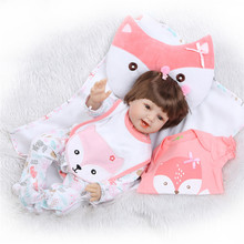 NPK bebe girl reborn Cartoon fox silicone reborn baby dolls toys gift for children 22"55cm oyuncak bebek brinquedos menina 2024 - buy cheap