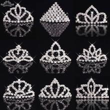 Diademas y peines de boda elegantes para mujer, horquillas de cristal con diamantes de imitación, accesorios de joyas para el pelo 2024 - compra barato
