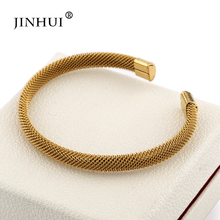 Jin Hui 1pieces of Gold Copper Bracelets for Women Dubai Bride Wedding Jewelry Bracelet,Men Ramadan Middle East African gifts 2024 - buy cheap