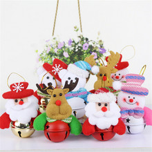 4 Uds decoraciones para árboles de Navidad campanas colgantes adornos Santa Claus muñeco de nieve alce oso colgantes Año Nuevo decoración del hogar Navidad 2024 - compra barato