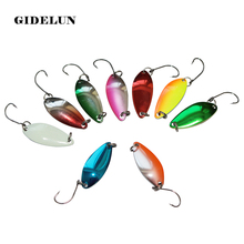 Hot sale 3.2cm 3.6g artificial spoon lures hard bait spinner bait multicolor 10pcs/lot fishing spoon lure trout lure bass lure 2024 - buy cheap