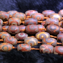 2strand 3 Red Eyes Mystical Necklace Spherical Beads 15.5" Tibetan DIY Dzi Beads Loose Gems Stone Beads Tibetan Gate Beads 2024 - buy cheap