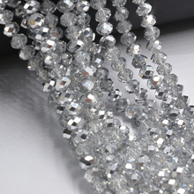 Cuentas de cristal para fabricación de joyas, abalorios de cristal de Austria, medio Color plateado, 4mm, 140 Uds. 2024 - compra barato