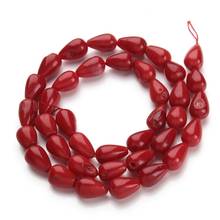 1 Strand african jewelry coral beads set water drop shape melon-seed natural stone beads red coral for making necklace jewelry 2024 - buy cheap