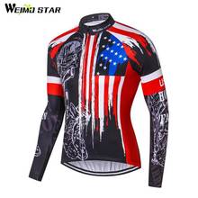 USA clothes Weimostar Men Long Sleeve Cycling Jersey MTB Bike Bicycle cycling clothing Breathable MTB  Autumn Wear 2024 - buy cheap