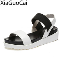 High Quality Hot Sale Women Flat Sandals Summer Back Strap Female Solid Summer Platform Sandals for Girls 2024 - buy cheap