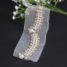 Beaded Pearls Crystal Rhinestones Trim 52mm Lace Ribbon Embellishment Applique Trimming Sewing Supplies for Costumes 5yd/T1121 2024 - buy cheap