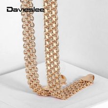 Collar de oro rosa 585 grande para mujer, 10mm, Cable DOBLE TEJIDO, cadena de eslabones, Curb Nekclace 50/60cm, regalos de joyería LCN19 2024 - compra barato