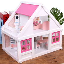 Casa de bonecas em madeira diy com conjuntos de móveis em miniatura para bonecas kawaii montada casa de boneca brinquedo quebra-cabeça para crianças 2024 - compre barato