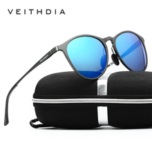 Veithdia óculos de sol unissex vintage, redondos, lentes polarizadas, alumínio, designer de marca, para homens/mulheres, 2020 2024 - compre barato
