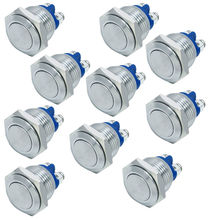 EE support 10pcs 16mm Push Button Switch Start Horn Momentary Stainless Steel Metal Toggle Switch 2024 - buy cheap