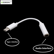 KEBIDU TYPE-C Audio Earphone Adapter To 3.5MM Headphone USB-C Converter For Huawei P20 Mate 10 Pro AUX Jack Cable For Xiaomi 2024 - buy cheap