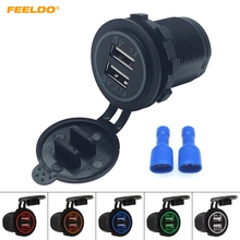 Cargador USB Dual para coche, adaptador de toma de corriente con luz LED de 5 colores, 5V, 3.1A, para motocicleta, camión, barco, encendedor de cigarrillos, 1 ud. 2024 - compra barato