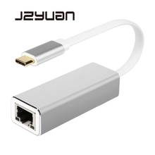 JZYuan Type C USB-C USB 3,0 к RJ45 LAN адаптер Gigabit Ethernet 10/100/1000 Мбит/с LAN Сетевой адаптер для MacBook ChromeBook 2024 - купить недорого