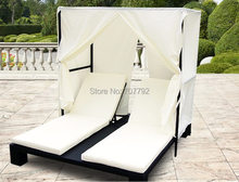 Модный плетеный ротанговый лежак для отдыха на открытом воздухе, кресло с навесом 2024 - купить недорого