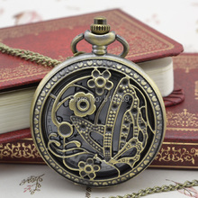 50pcs/lot DHL Free Shipping Hollow Flower Pocket Watch High Quality Watch Necklace  Gift Watch Factory Price  Wholesale 2024 - buy cheap