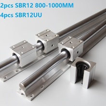 2pcs SBR12 800mm/900mm/1000mm support rail linear guide + 4pcs SBR12UU linear bearing blocks for CNC router parts 2024 - buy cheap