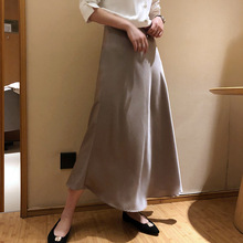 U-SWEAR 2020 Elegant Women's Spring Summer Chiffon High Waist Solid A Line Skirt Long Calf Length Casual Skirts 2024 - buy cheap