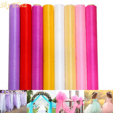 48CMx5M Tulle Roll Crystal Fabric Organza Tulle Roll Spool Wedding Decoration Birthday Party Kids Baby Shower 6Z SH015 2024 - buy cheap