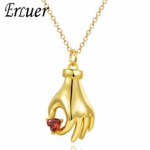 ERLUER pendants necklaces for women Red heart zircon bridal jewelry Girl charm Crystal Adjustable Necklace fasion jewellery 2024 - buy cheap
