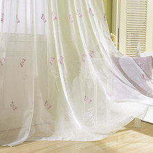 Cortinas transparentes de tul con bordado de diente de león para ventana, decoración moderna translúcida para sala de estar, 1 unidad 2024 - compra barato