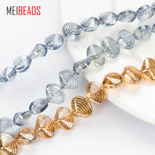 Meibeads cristal forma concha de vidro espaçador contas de vidro acessórios apto pulseira diy jóias fazendo ey5183 2024 - compre barato