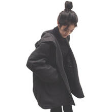 2021 Korean Fashion Autumn Winter Wool Woolen Coat Female New Long Hooded Woolen Coat Spring Solid Loose Woolen Jacket Coat 2024 - buy cheap