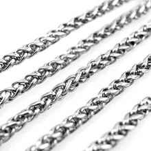 100% de acero inoxidable trigo enlace trenzado cadena látigo collar vender en el metro para los hombres de Metal cuerda CADENA DE LA braide 2024 - compra barato