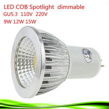 10X New High Power Lampada Led GU5.3 COB 9w 12w 15w Dimmable Led Cob Spotlight Cool White Bulb Lamp GU 5.3 110v 220v MR16 12v 2024 - buy cheap