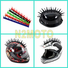 5 Colors Motorcycle Helmet Mohawk Spike 3M Sticker Fire Flame Capacete Rubber Strip Stickers Black Red Orange Blue Green 2024 - buy cheap