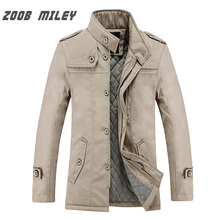 ZOOB MILEY Wintet Casual Mens Jackets And Coats Long Sleeve Fashion Cotton-Padded Outerwear Plus Size M-3XL Solid Overcoat 2024 - купить недорого