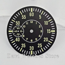 Reloj con esfera negra luminosa para hombre, pulsera con marcas verdes, compatible con ETA 38,5, 6497mm, gran oferta 2024 - compra barato