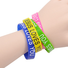 Random Color 10pcs Mixed Color Bracelet Set Words Printed Silicone Cuff Wristband Rainbow Bracelet Unisex Jewelry 2024 - buy cheap