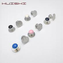 HUISHI 5 Kinds Of Color Enamel Men Studs Cufflinks Shirt Business Rhodium-Plated Enamel 4pcs Set Studs Withe Black Bule Cufflink 2024 - buy cheap