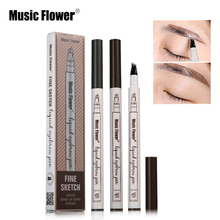Music Flower Brand 4 Colors Eyebrow Pencil Fine Sketch Liquid Eyebrow Pen Waterproof Tattoo Super Durable Eye Brow eyebrow gel 2024 - buy cheap