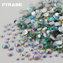 Diamantes de imitación acrílicos de varios tamaños, cristal transparente AB, 3D, no HotFix, FlatBack, para decoración de uñas 2024 - compra barato