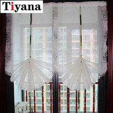 Tiyana Lift White Embroidered Roman Curtain Sheers for Kitchen Bay Window Solid Color Modern Balloon Door Curtains Tulle JK023X 2024 - buy cheap