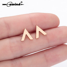 Cxwind Fashion Geometric Arrow Stud Earrings For Women Letter V Design Stainless Steel Triangle Earrings Wedding Gift Brincos 2024 - buy cheap