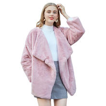 ZADORIN Winter Elegant Women Faux Rabbit Fur Coat White Pink Oversize Faux fur Coats Fluffy Jacket Women Long Fur Coat Pele 2024 - buy cheap