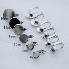 BASEHOME 10pcs Stainless Steel 6mm 12mm 30mm Inner Size Earring Settings Cabochon Base Fit Cabochon Cameo DIY Ear Jewelry 2024 - buy cheap
