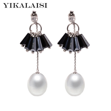 YIKALAISI 925 sterling silver pearl Jewelry earrings new real Natural long earrings fashion jewelry for Women 8-9mm gifts 2024 - buy cheap