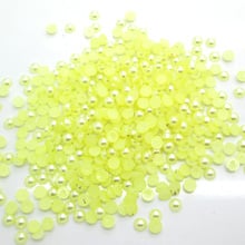 LF 300-10000Pcs Yellow Haft Round Pearl Beads Crafts Flatback Cabochon Scrapbooking For Embellishments Diy Accessories 2024 - buy cheap